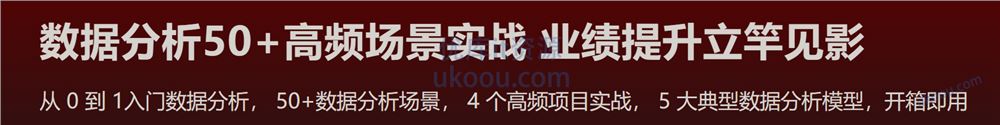 数据分析50+高频场景实战 业绩提升立竿见影「已完结」